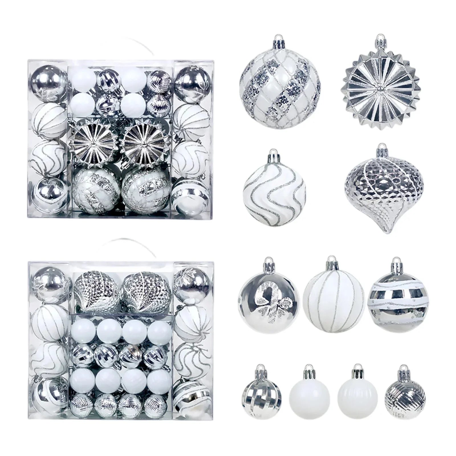 48-Piece Shatterproof Christmas Ornaments Set – Mixed Shapes & Sizes| Premium Tree Decorations - Wahtrends