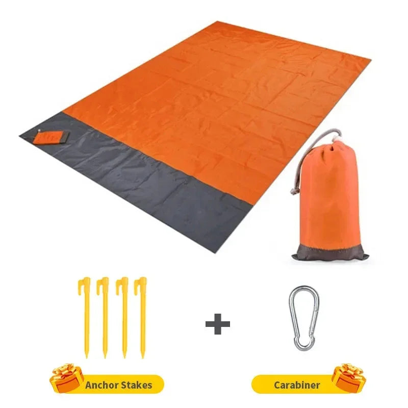 Best Waterproof Pocket Beach Mat Folding Beach Blanket - Lightweight Sandproof Portable Picnic Mat for Camping Outdoor Family Picnics and Beach Trips - Wahtrends