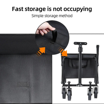 Heavy-Duty Foldable Camping Cart | Portable Picnic Utility Wagon with All-Terrain Wheels | Beach & Outdoor Trolley - Wahtrends