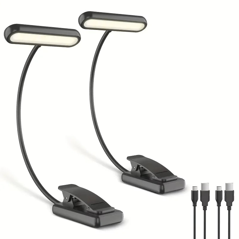 AmberGlow Rechargeable LED Book Light – Eye-Caring Clip-On Lamp for Night AE