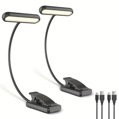AmberGlow Rechargeable LED Book Light – Eye-Caring Clip-On Lamp for Night AE
