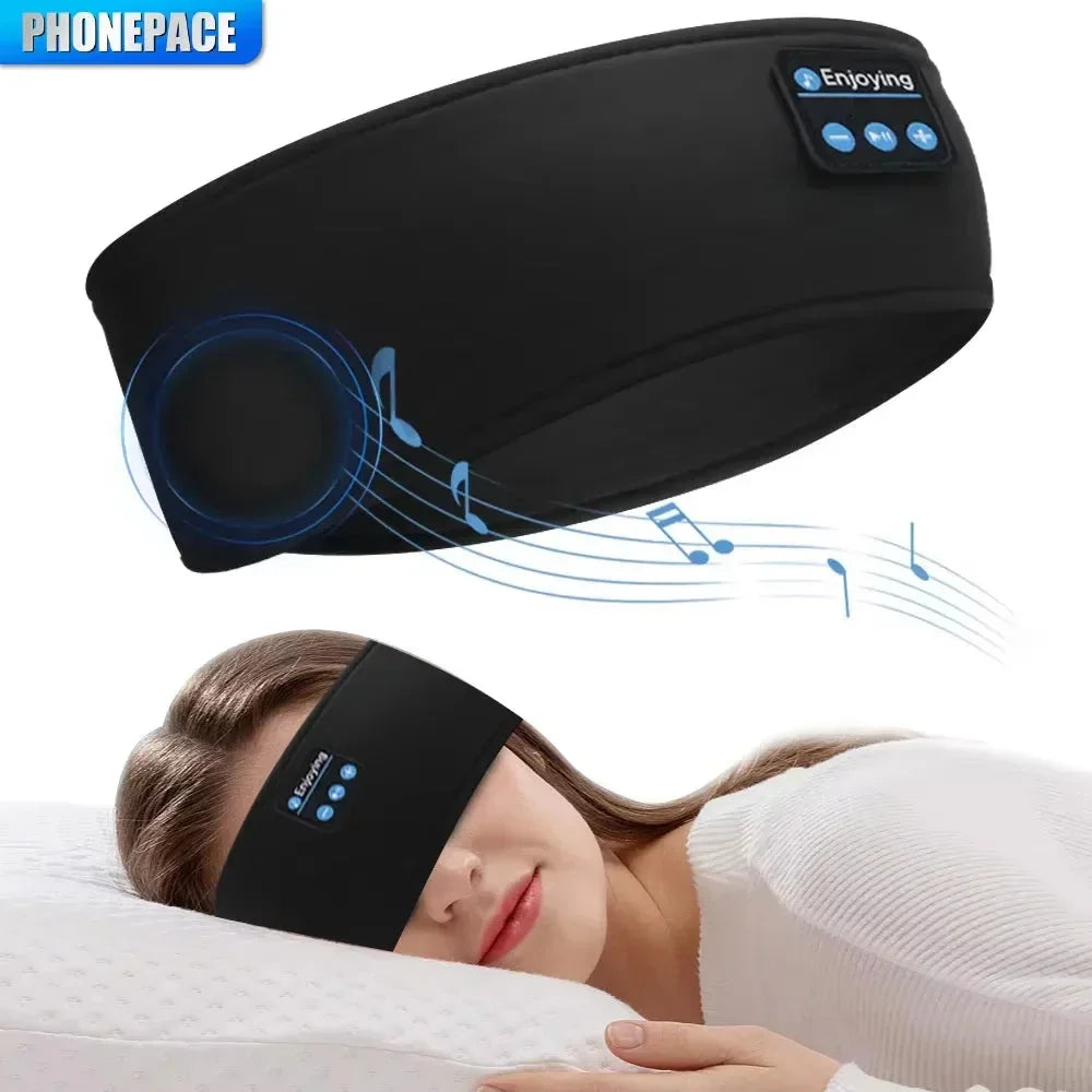 Bluetooth 5.0 Sleep Headphones Headband – Wireless Music Headband & Eye Mask for Side Sleepers - Wahtrends