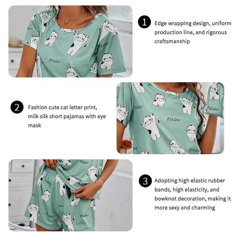 Trending Women's Short Sleeve Pajama Sets—Soft Comfortable Nightwear Top and Pants Loungewear for Sleep and Lounge 2026 Trends - Wahtrends