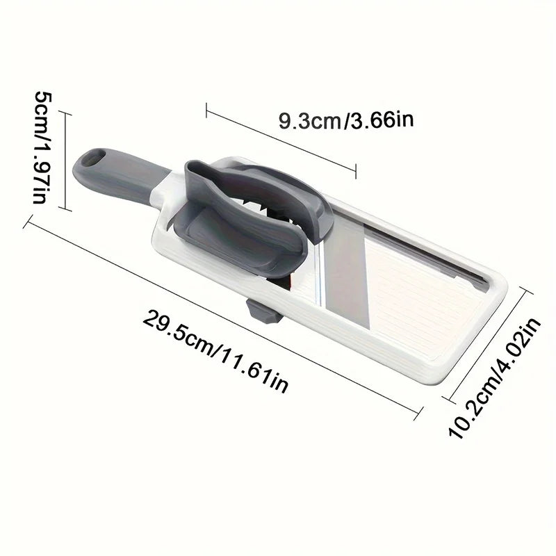 Handheld Vegetable Slicer - Adjustable Stainless Steel Blade Fruit Cutter for Potatoes Lemons Kitchen Tool - Wahtrends