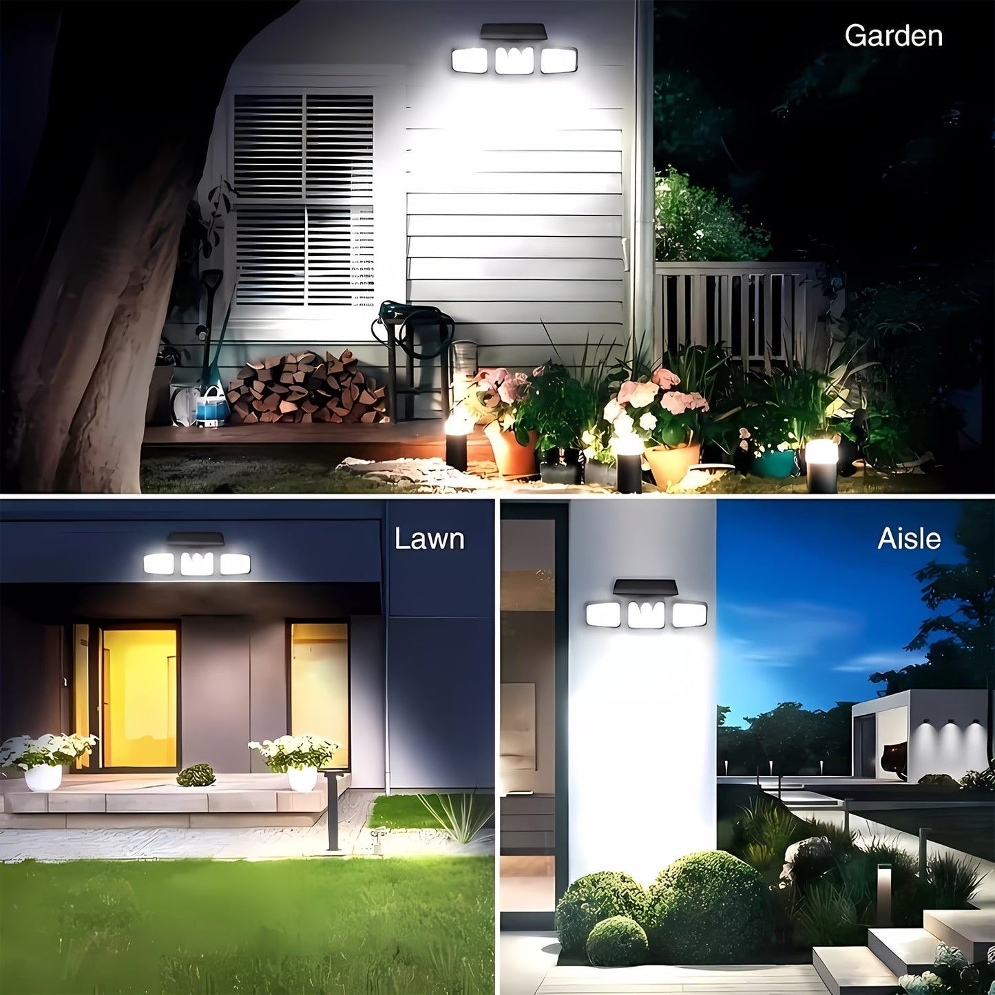 74 LED Solar Motion Sensor Light, 3 Brightness Modes Outdoor Wall Light, Suitable for Front Door, Yard, Garage, Patio Wahtrends