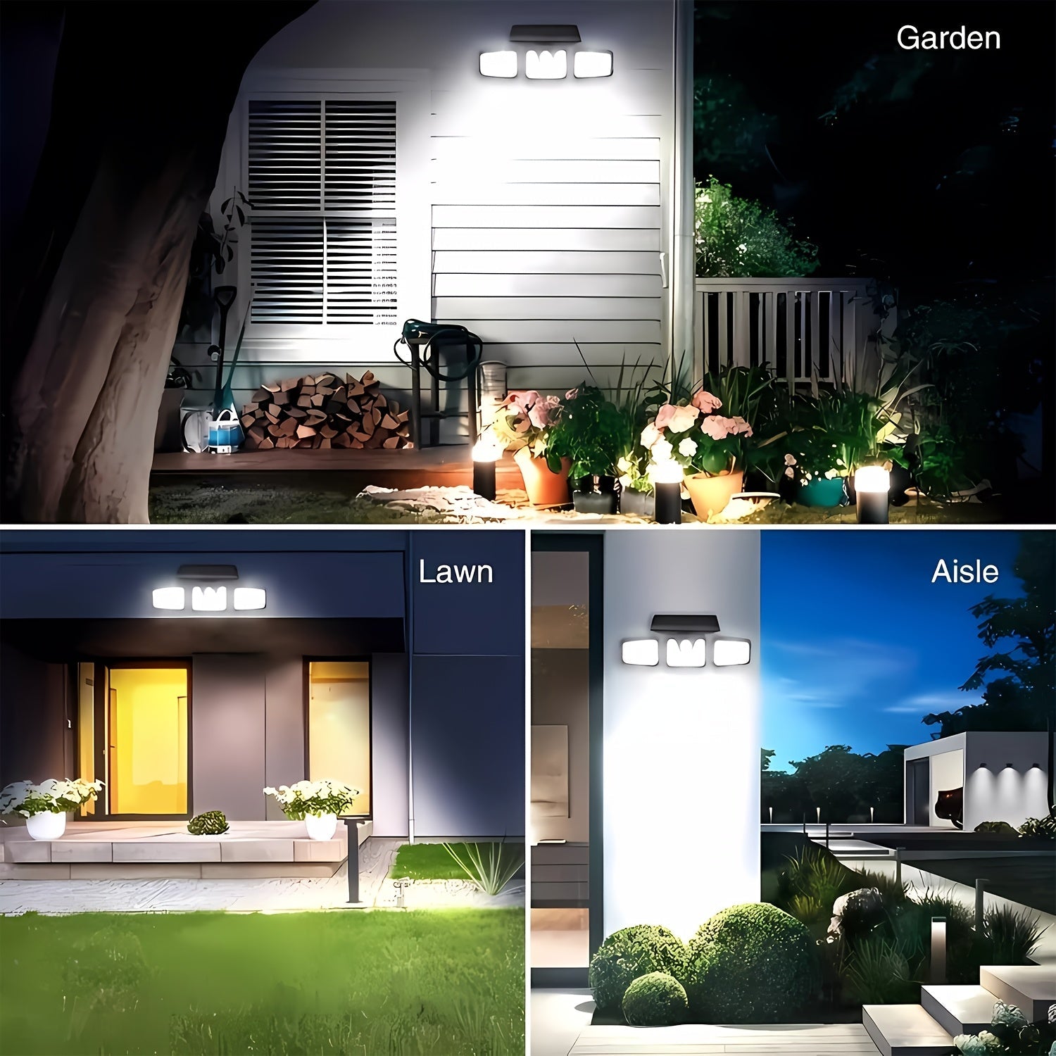 74 LED Solar Motion Sensor Light, 3 Brightness Modes Outdoor Wall Light, Suitable for Front Door, Yard, Garage, Patio Wahtrends