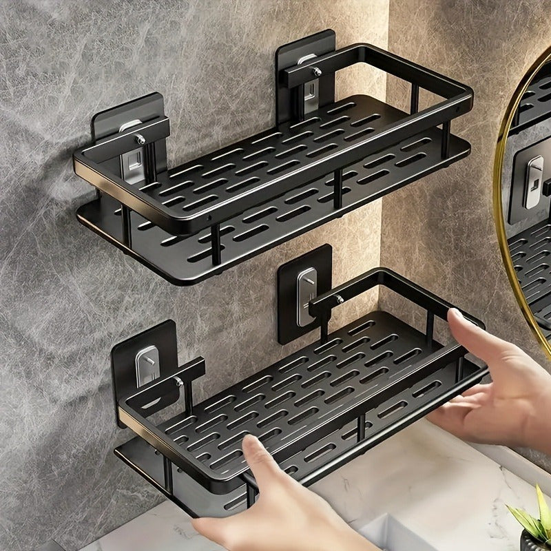 Wall-Mounted Shower Caddy: Large-Capacity, No-Drill Floating Shelf for Bathroom & Kitchen - Space-Saving & Easy to Install Wahtrends
