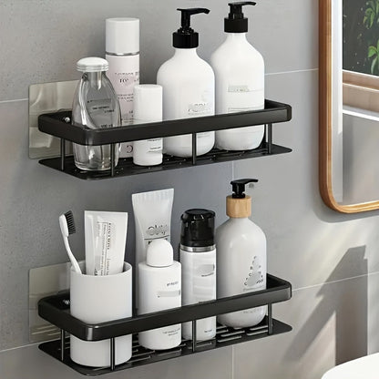 Wall-Mounted Shower Caddy: Large-Capacity, No-Drill Floating Shelf for Bathroom & Kitchen - Space-Saving & Easy to Install Wahtrends