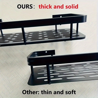 Wall-Mounted Shower Caddy: Large-Capacity, No-Drill Floating Shelf for Bathroom & Kitchen - Space-Saving & Easy to Install Wahtrends