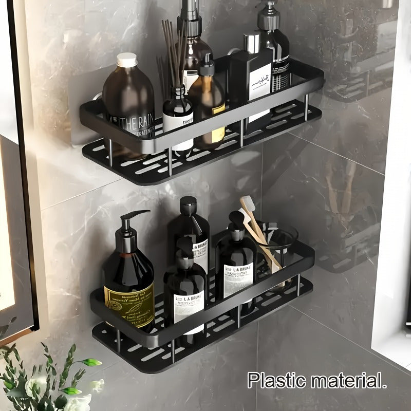 Wall-Mounted Shower Caddy: Large-Capacity, No-Drill Floating Shelf for Bathroom & Kitchen - Space-Saving & Easy to Install Wahtrends