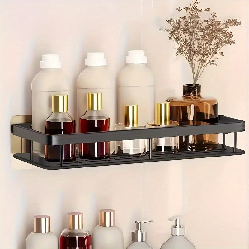 Wall-Mounted Shower Caddy: Large-Capacity, No-Drill Floating Shelf for Bathroom & Kitchen - Space-Saving & Easy to Install Wahtrends