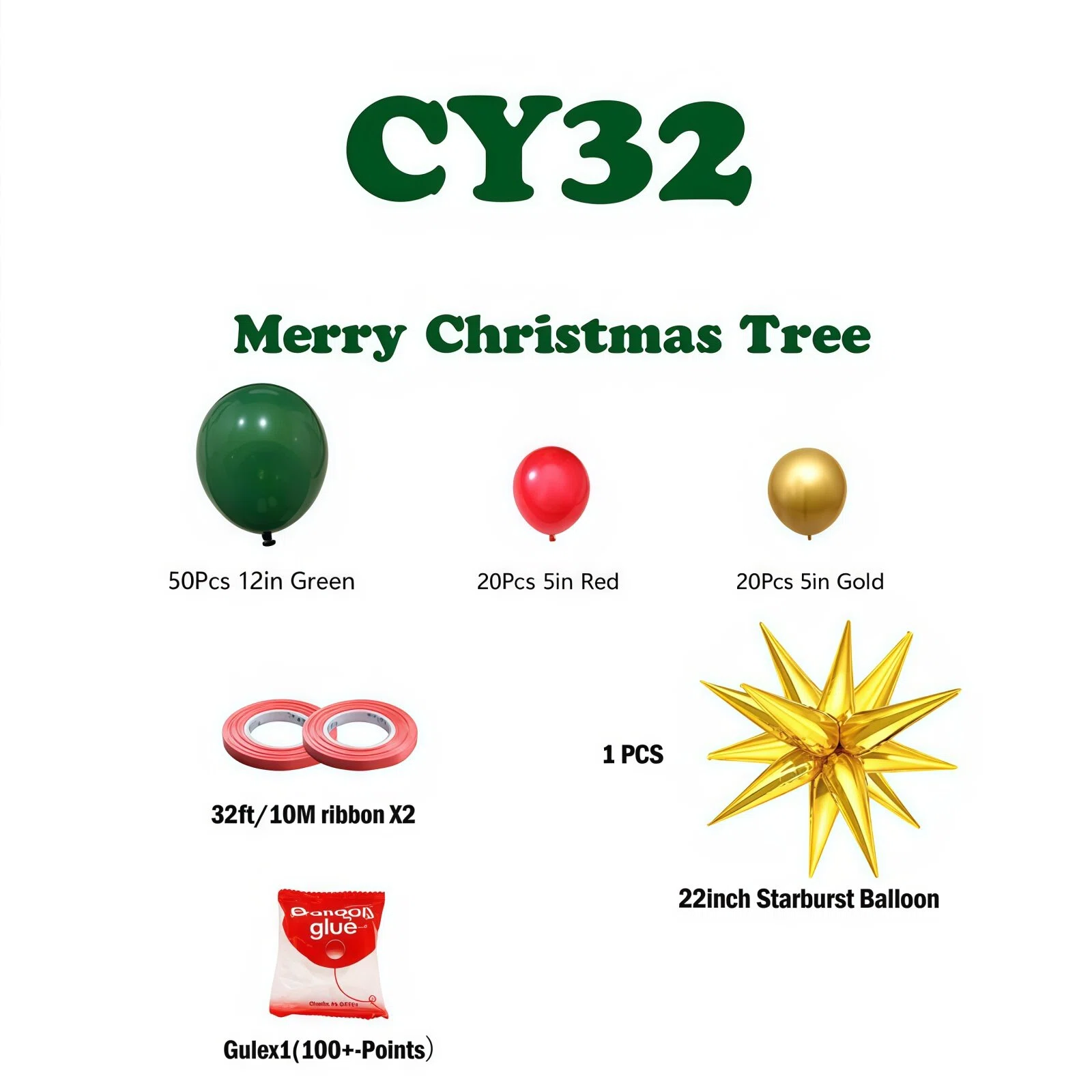 Christmas Balloon Combo: 123PCS Arch + Tree Sets (Snowman/Star Foil) Wahtrends