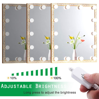 Hollywood LED Vanity Mirror Lights Kit, Dimmable Stick on USB Vanity Lights,Makeup Light Strip for for Bedroom, Dressing Room, Wedding, Party illuminating, CRI>90 (4000K Natural White 14 Bulbs 5V USB) Wahtrends