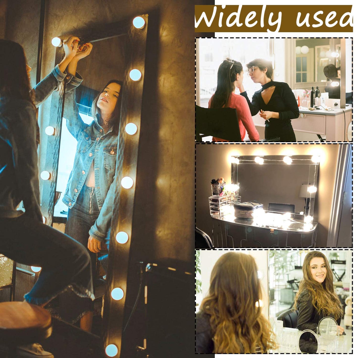 Hollywood LED Vanity Mirror Lights Kit, Dimmable Stick on USB Vanity Lights,Makeup Light Strip for for Bedroom, Dressing Room, Wedding, Party illuminating, CRI>90 (4000K Natural White 14 Bulbs 5V USB) Wahtrends