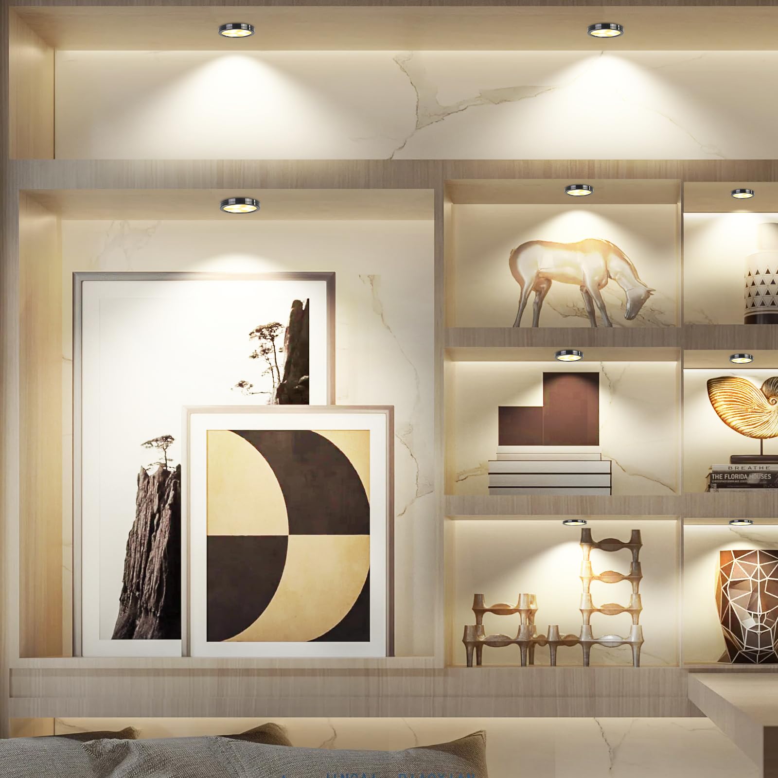 3 Pack Smart Under Cabinet Lights Hardwired,Dimmable LED Light for Kitchen Under Cabinet with Alexa Google Remote APP Control for Under Counter Lights for Cabinet Closets(Cold White) Wahtrends