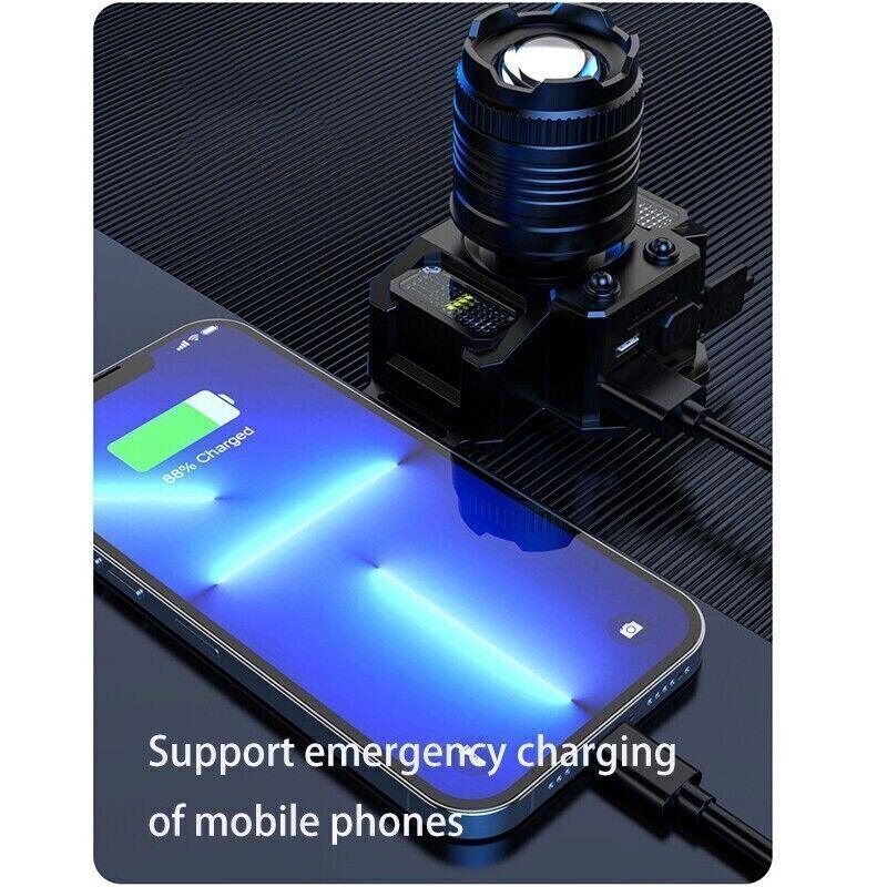 900000LM LED Headlamp Rechargeable Headlight Zoomable Head Torch Lamp Flashlight - Wahtrends