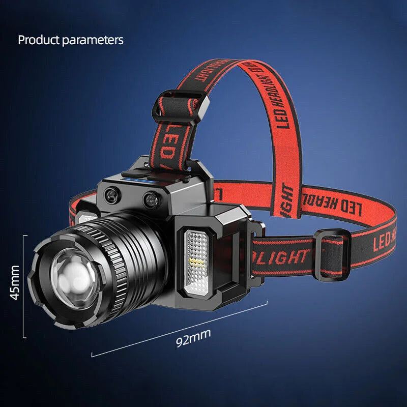 900000LM LED Headlamp Rechargeable Headlight Zoomable Head Torch Lamp Flashlight - Wahtrends