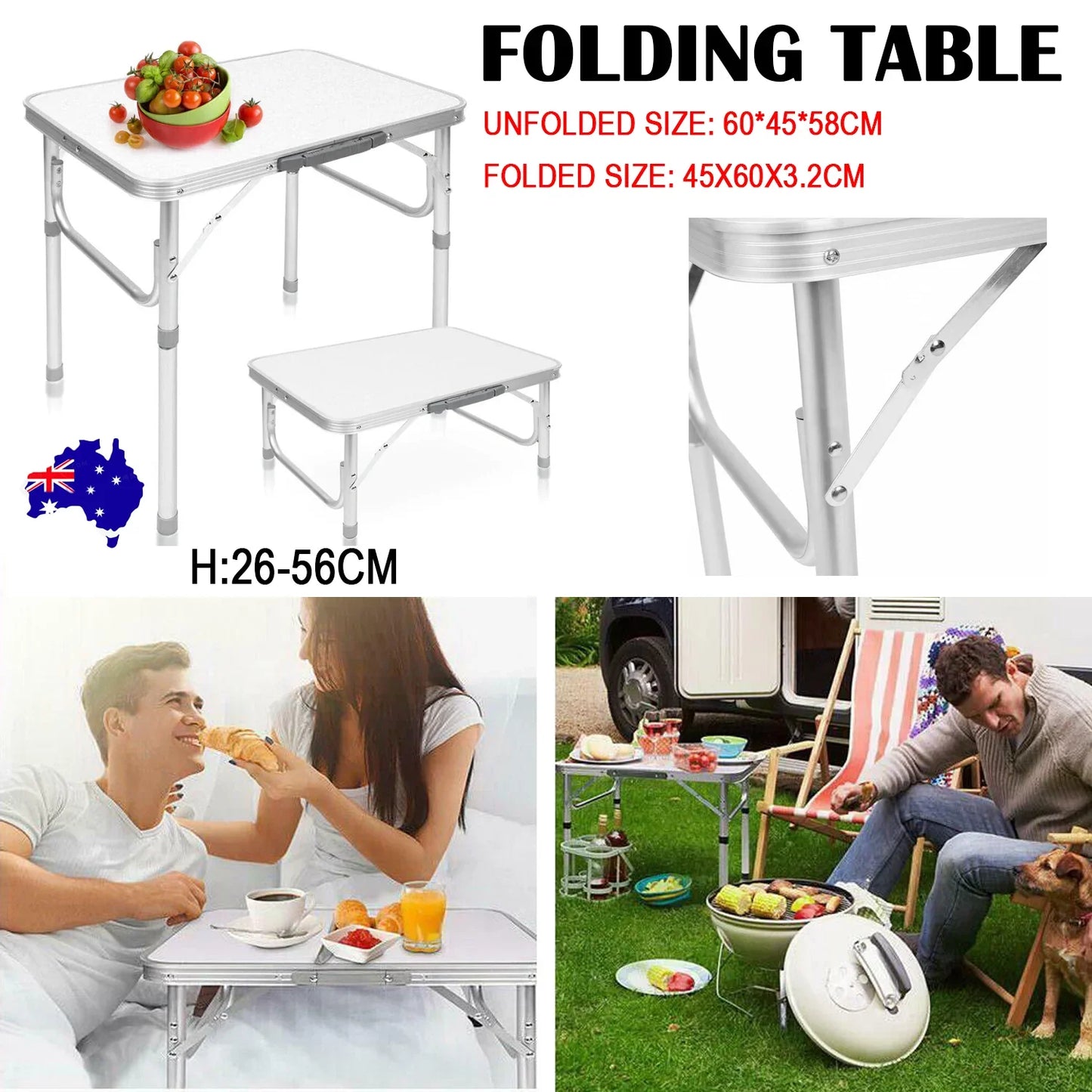 Outdoor Camping Folding Table Picnic Foldable Tables Aluminium Portable BBQ Desk - Wahtrends