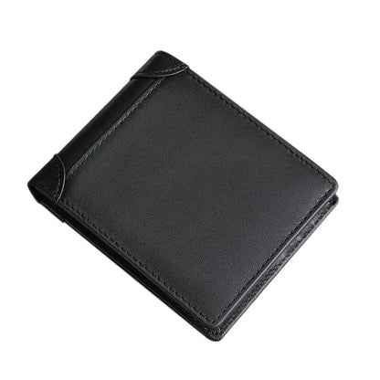 100% Genuine Leather Men's Wallet RFID Blocking Card Holder Bifold and Long Wallets (Black Bifold Horizontal) Wahtrends