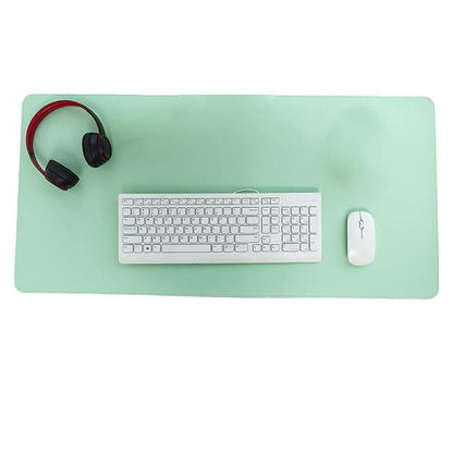 Large Leather Mouse Pad 80x40cm Desk Mat Gaming Extended Waterproof Anti Slip - Light Blue - Wahtrends