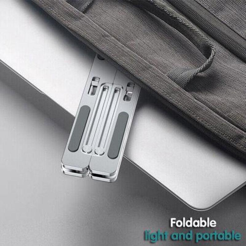 Adjustable Laptop Stand Portable Aluminum Alloy Desktop Holder for 11 to 17.3 Inch - Black - Wahtrends