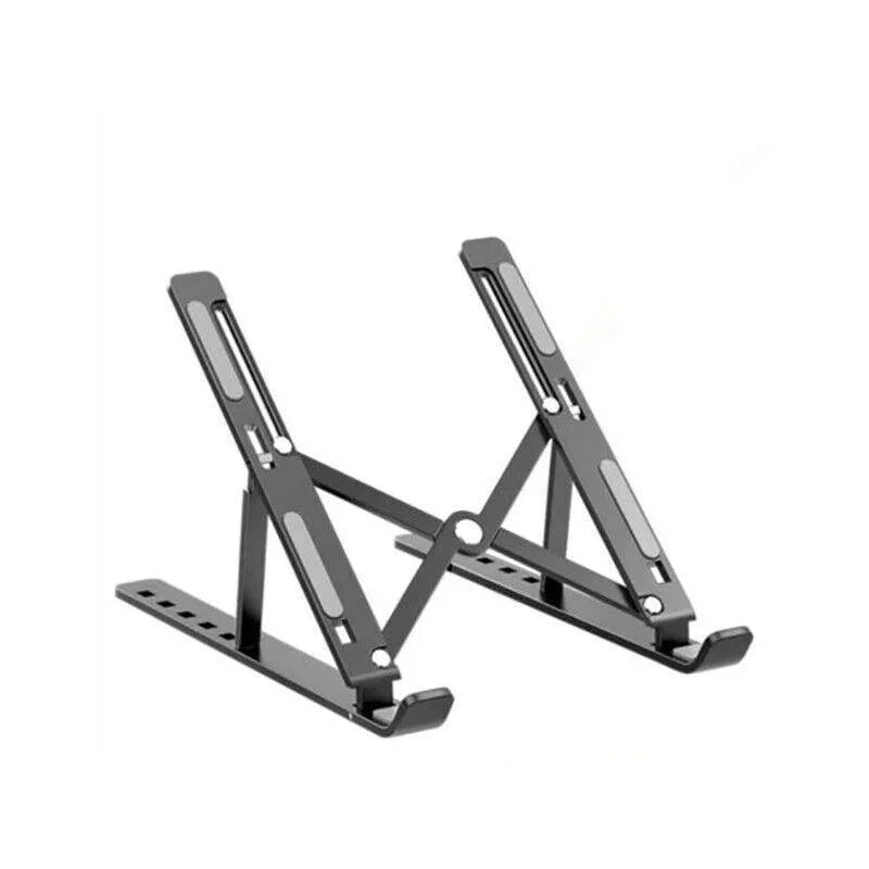 Adjustable Laptop Stand Portable Aluminum Alloy Desktop Holder for 11 to 17.3 Inch - Black - Wahtrends