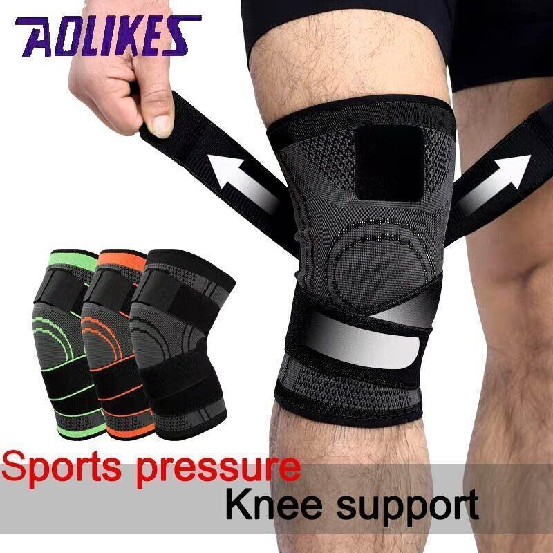 Black AOLIKES 3D Knee Support Brace Compression Sleeve Arthritis Pain Relief Gym - XL - Wahtrends