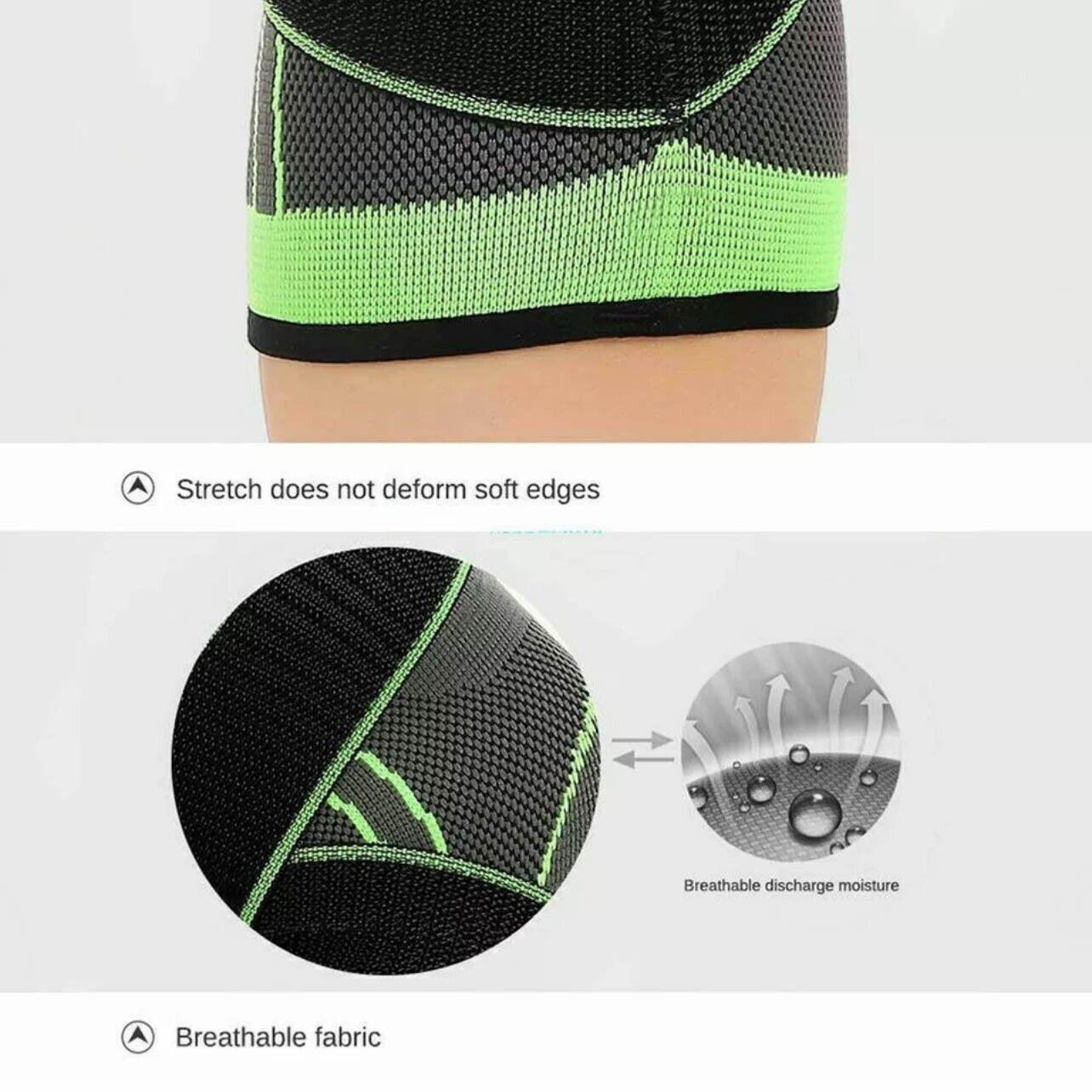 Black AOLIKES 3D Knee Support Brace Compression Sleeve Arthritis Pain Relief Gym - XL - Wahtrends