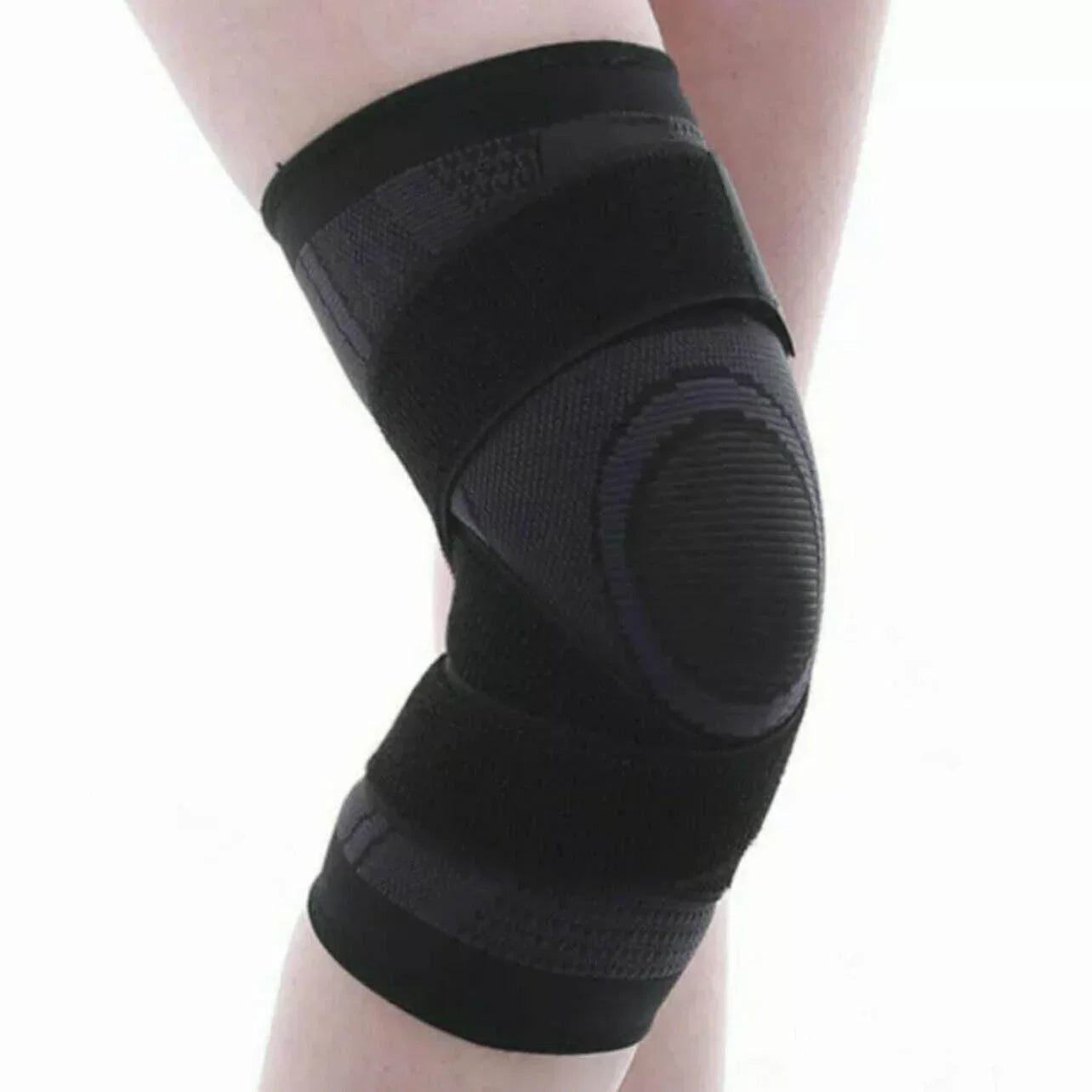 Black AOLIKES 3D Knee Support Brace Compression Sleeve Arthritis Pain Relief Gym - XL - Wahtrends
