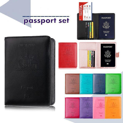 RFID Passport Holder Slim Leather Travel Wallet ID Card Cover Case for Men Women - Black - Wahtrends