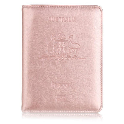 RFID Passport Holder Slim Leather Travel Wallet ID Card Cover Case for Men Women - Black - Wahtrends