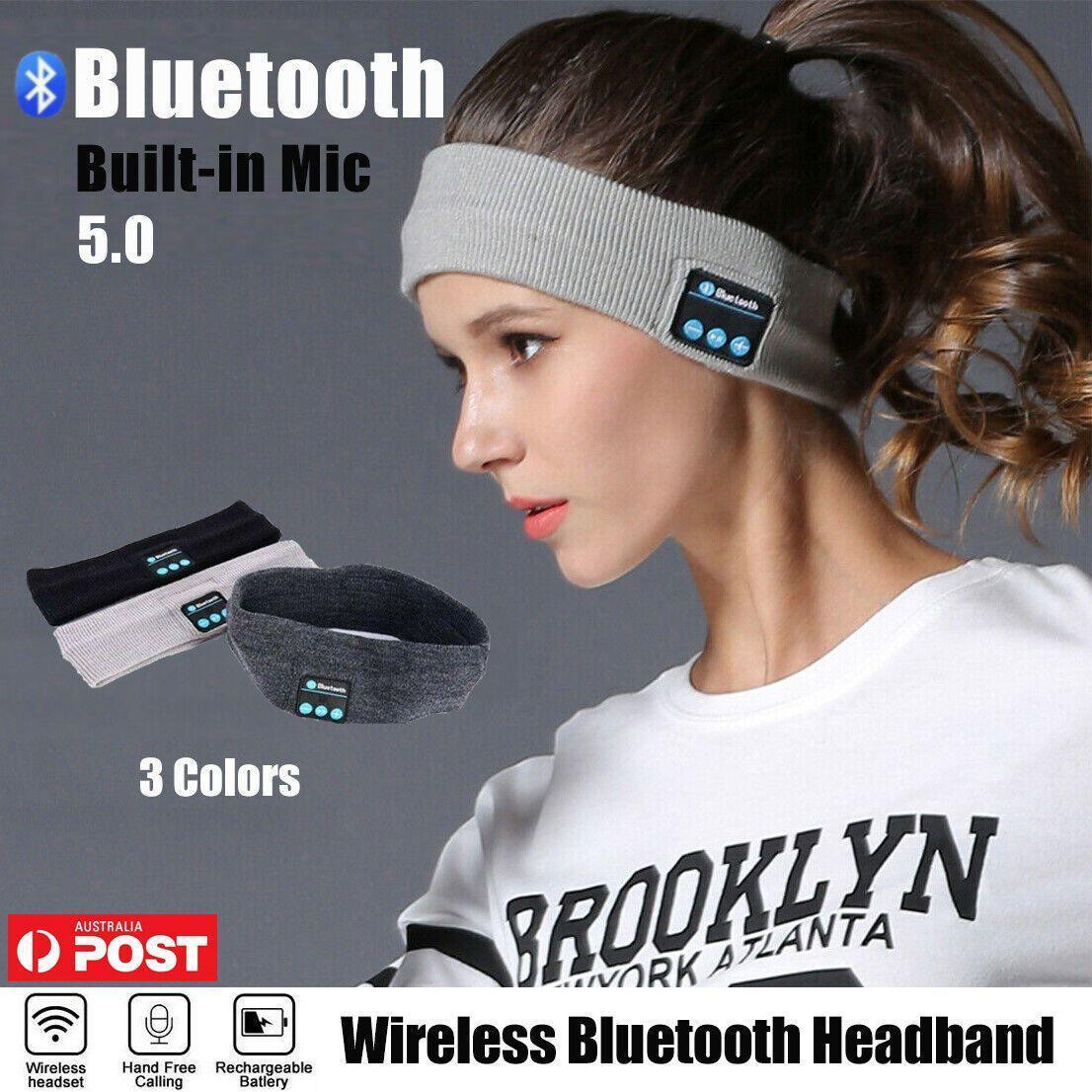 Wireless Bluetooth Headband Earphone Stereo Sport Headphone Headset Sleep New - Black - Wahtrends