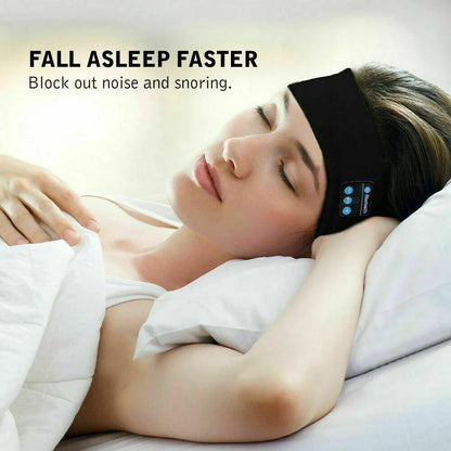 Wireless Bluetooth Headband Earphone Stereo Sport Headphone Headset Sleep New - Black - Wahtrends