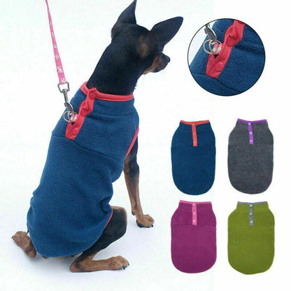 XL Pet Dog Puppy Winter Warm Fleece Jumper Vest Coat Jacket Apparel Clothes - Blue Wahtrends