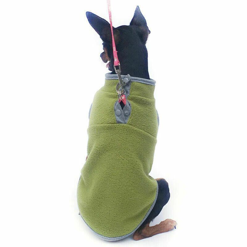 XL Pet Dog Puppy Winter Warm Fleece Jumper Vest Coat Jacket Apparel Clothes - Blue Wahtrends