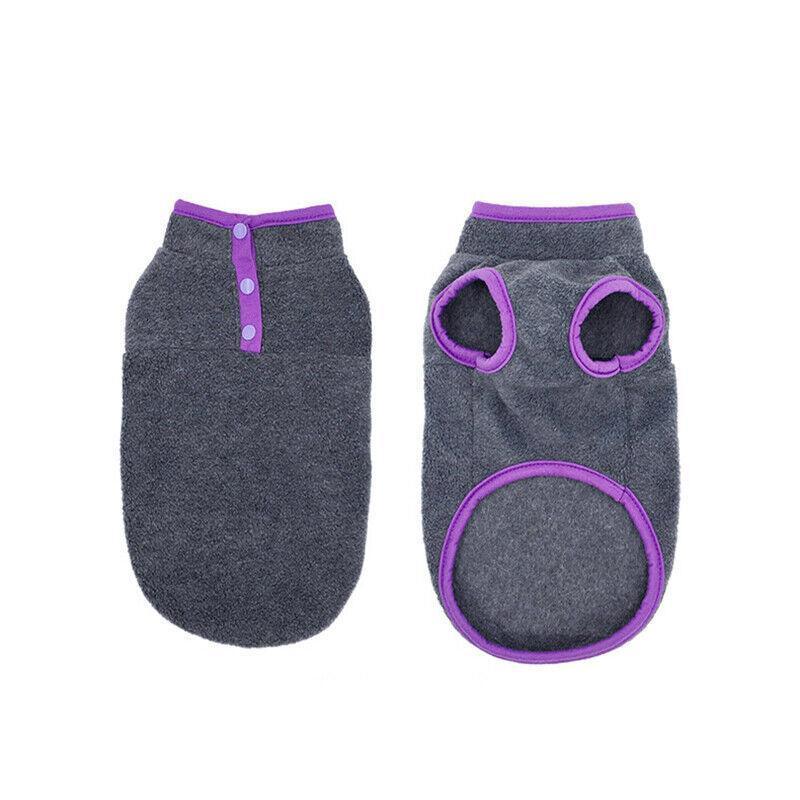 XL Pet Dog Puppy Winter Warm Fleece Jumper Vest Coat Jacket Apparel Clothes - Blue Wahtrends