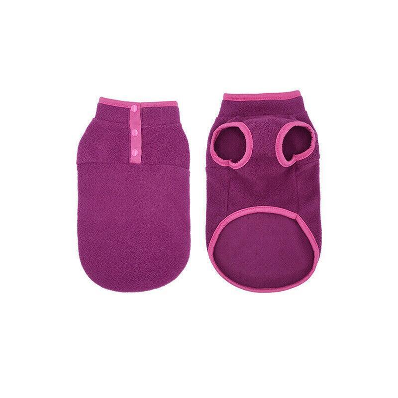 XL Pet Dog Puppy Winter Warm Fleece Jumper Vest Coat Jacket Apparel Clothes - Blue Wahtrends