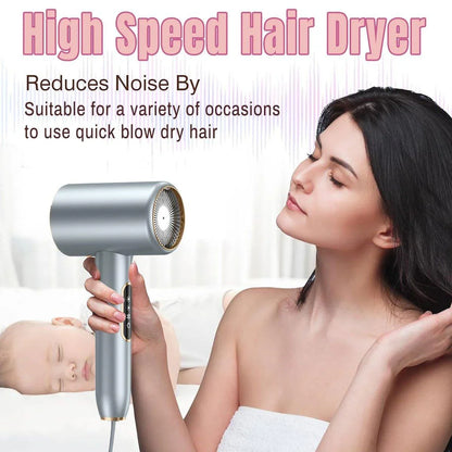 Hair Dryer Lightweight Quiet 2400W | Blue Ray Fast Dry - Wahtrends