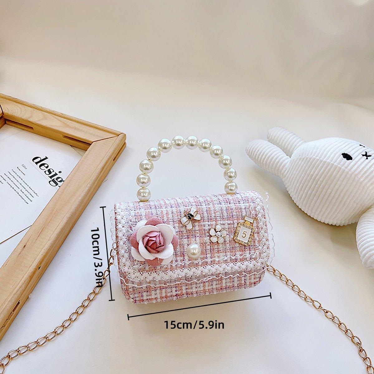 Girls Small Square Princess Handbag Chain Shoulder Bag Messenger Bag - Green - Wahtrends