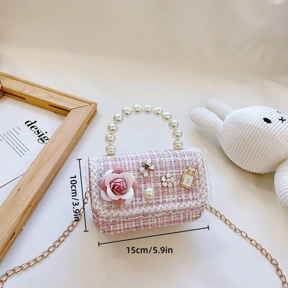 Girls Small Square Princess Handbag Chain Shoulder Bag Messenger Bag - Green - Wahtrends