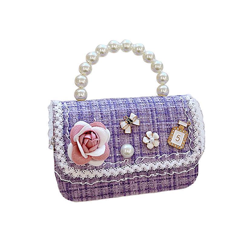 Girls Small Square Princess Handbag Chain Shoulder Bag Messenger Bag - Green - Wahtrends