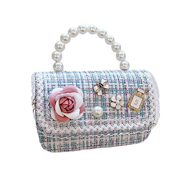 Girls Small Square Princess Handbag Chain Shoulder Bag Messenger Bag - Green - Wahtrends