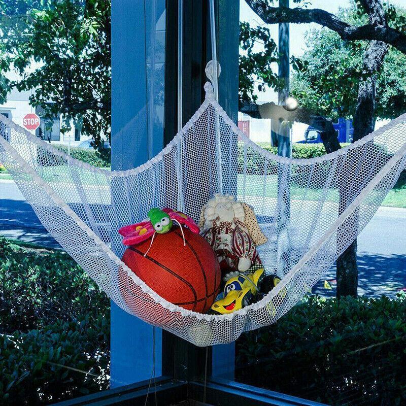 Soft Large Toy Hammock Mesh Net Storage Organizer for Bedroom Plush Toys - White - Wahtrends