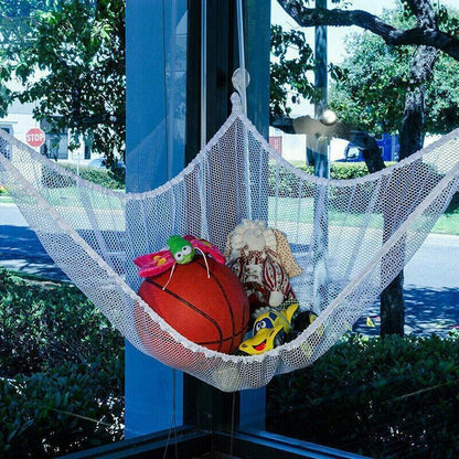 Soft Large Toy Hammock Mesh Net Storage Organizer for Bedroom Plush Toys - White - Wahtrends