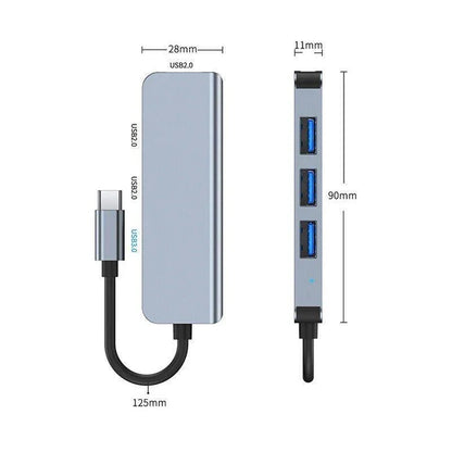 8/6/4-In-1 Usb-C Hub Adapter Type-C Hub Hdmi For Macbook Pro/Air Ipad Pro Laptop - 6-IN-1 - Wahtrends