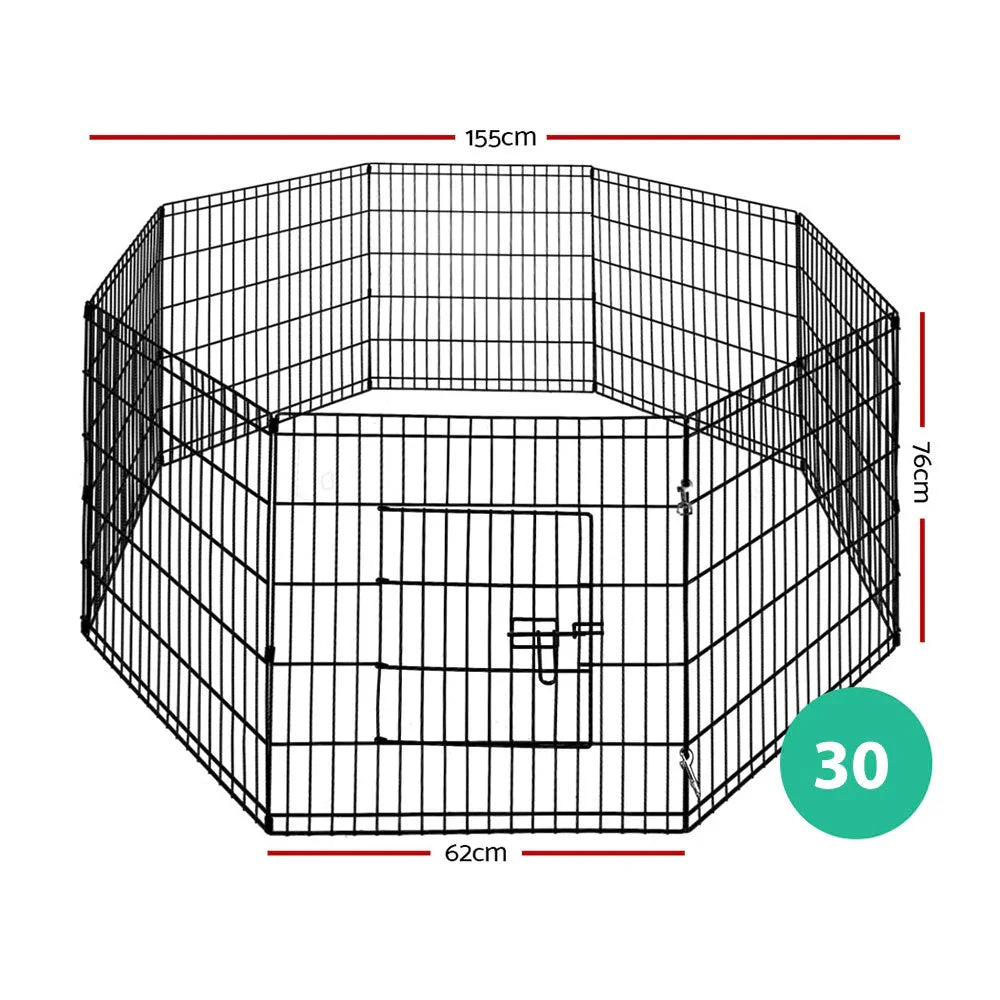 30" 8 Panel Pet Dog Playpen Puppy Exercise Cage Enclosure Fence Play Pen - Wahtrends