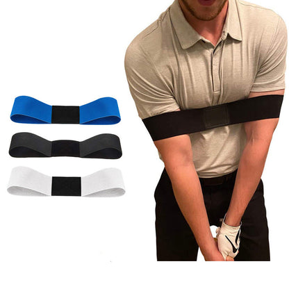 Black Golf Swing Trainer Arm Band - Simple Posture Corrector for Improved Alignment & Connection Wahtrends