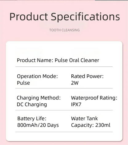 Black Cordless Water Flosser, USB Rechargeable with 4 Tips - Wahtrends