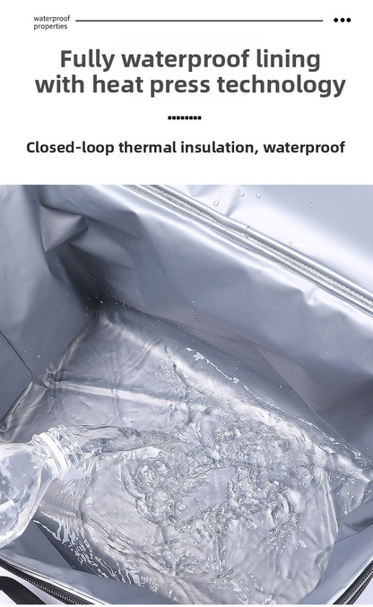 Large 18L Insulated Cooler Bag - Leakproof Thermal Lunch Tote with Shoulder Strap - Heavy Duty Black Picnic Box for Beach, Camping & Work Wahtrends