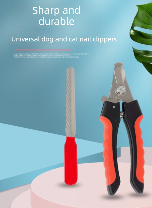 Pet Nail Clippers & File Set for Small Dogs Cats Stainless Steel Claw Trimmer with Safety Guard Non-Slip Handle Grooming Tool Black & Purple Wahtrends